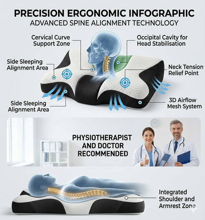 Memory foam orthopedic Cervical Contour Pillow